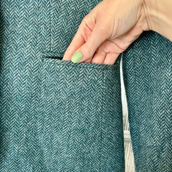 💚 J. Crew Teal Herringbone Blazer - Picture 2 of 11